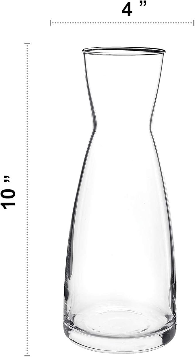 Bormioli Rocco Ypsilon Wine Carafe – Elegant Clear Glass Carafe For Water, Juice, Milk, Coffee, Iced Tea – Wide Mouth Serving Decanter Dispenser For Restaurants & Home Use – Made In Italy 36.5 Ounce