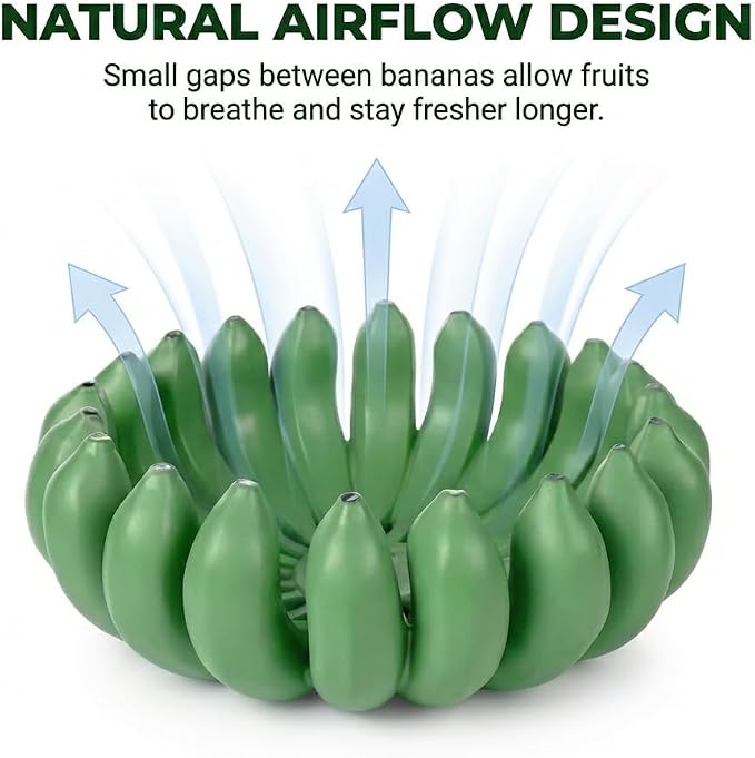 12 inch large Banana fruit bowl holder Handcrafted Art Centerpiece - Modern bowl for Kitchen,Dining Table & Entryway - Home Decor - Premium gifts - Sculptural Home Decor. (Green)