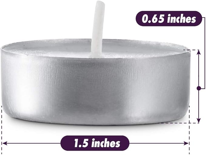 MontoPack Unscented Tea Light Candles 100 Pack | 4 hours, White, Smokeless, Dripless Small Votive Paraffin Tealights | Long-Lasting for Home, Shabbat, Weddings, Events, Emergencies | Mini Candles Bulk