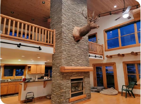 OTECKO 6-Pack Faux Stone Wall Panel 48 in x 13 in x 2 in Stacked Stone High Density Polyurethane Wall Siding Panels 24 sq ft, Easy Install, Interior/Exterior Sierra Nevada (Earthtone)