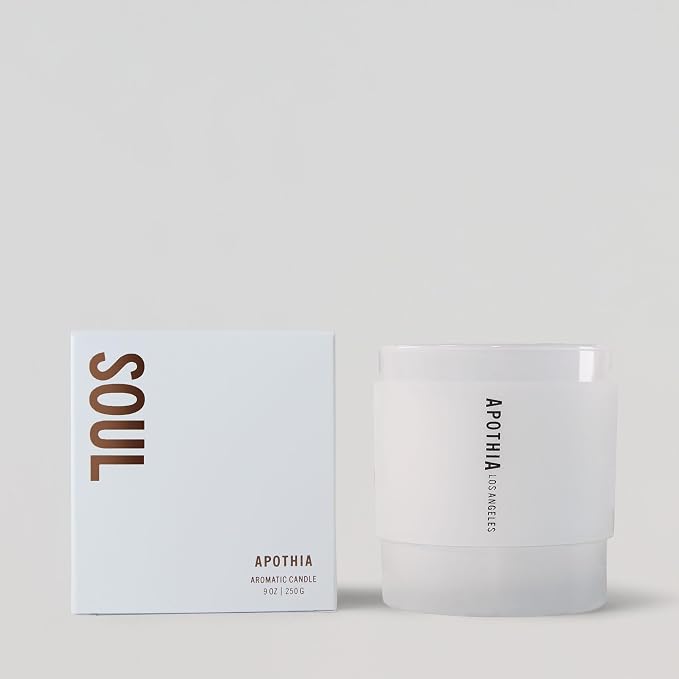 APOTHIA - Soul Candle | Mahogany & African Ginger | Award Winning Scented Candles with Premium Soy Wax Blend | 60 Hour Long Burning | 9 oz | Small Batches for Luxury Quality
