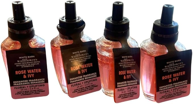Bath & Body Works ROSE WATER & IVY Wallflowers Fragrance Refill 4-pack, 0.8 fl oz each