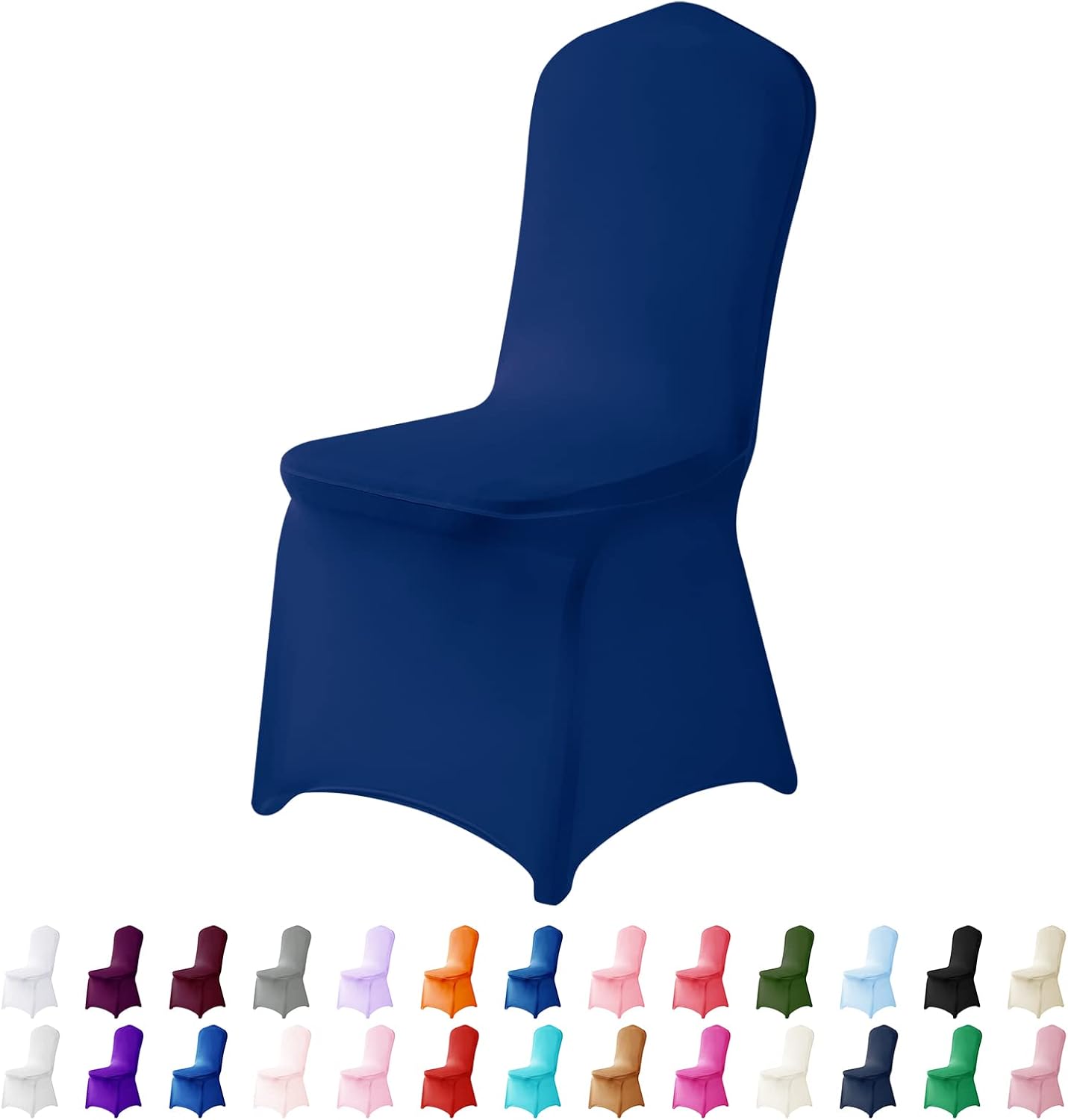 Spandex Chair Covers, 12PCS, Removable Washable Protector for Living Room, Party, Banquet, Wedding, Hotel (Classic Blue)