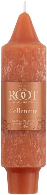 Root Candles 8-Count Unscented Dinner Candles Dripless Beeswax Enhanced Timberline™ Collenette Boxed Candle Set, 5-Inch, Rust