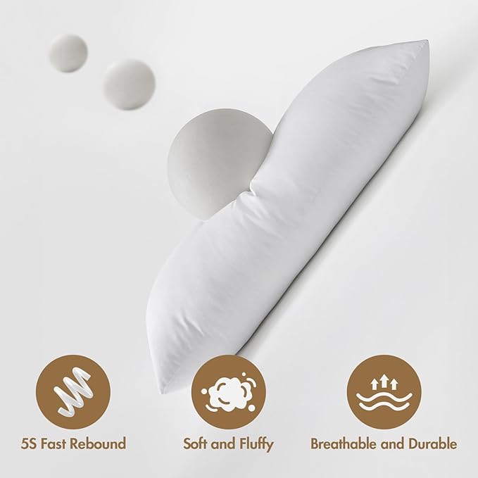MIULEE 14x36 Synthetic Down Alternative Pillow Insert Decorative Throw Pillow 14 x 36 Inch Body Bed Sleeping Ultra Soft Fluffy Form for Sofa Couch Bed