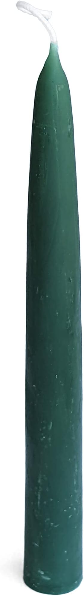 100% Pure Beeswax Taper Candles - All-Natural Handmade Decorative & Dipped Smokeless Unscented Candles for Christmas, Advent, and Hanukkah, Earthen Green, 8.5 Inches, 12 Candle Set, by BeeTheLight