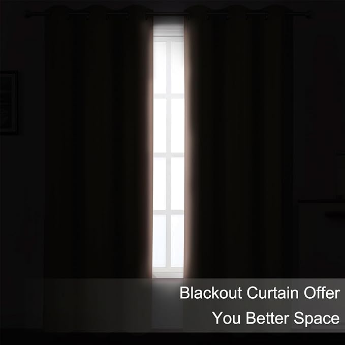 LEMOMO Blackout Curtains 66 x 95 inch/Blush Curtains Set of 2 Panels/Thermal Insulated Room Darkening Bedroom Curtains