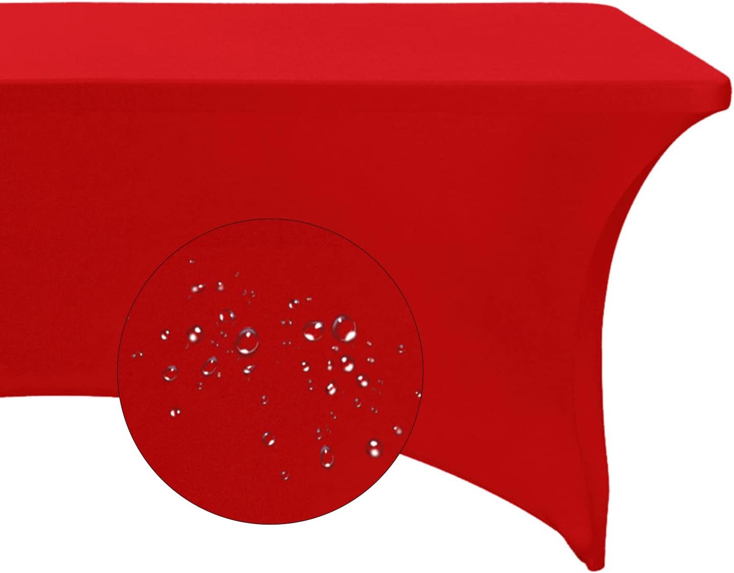 Spandex 6ft Waterproof Table Cover for Party,Wedding, Banquet, and Events(Red)