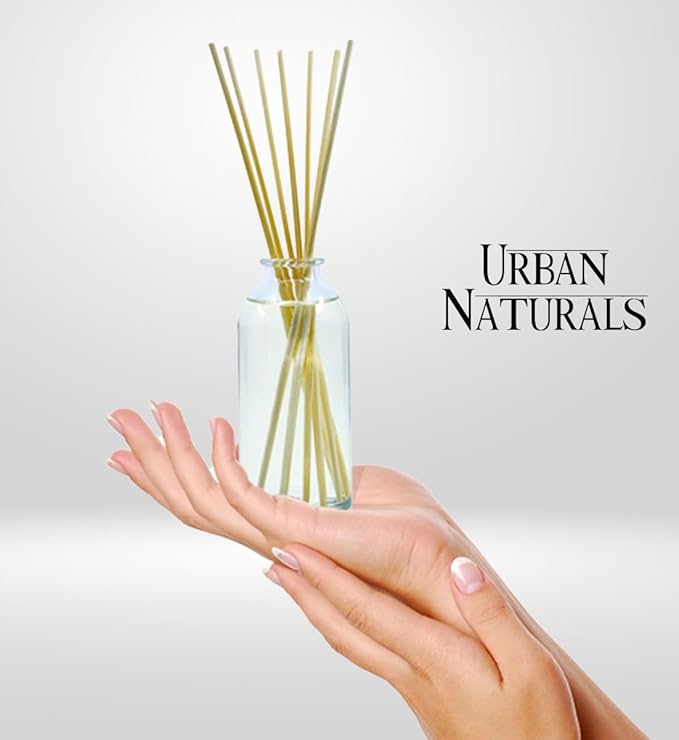 Urban Naturals Mahogany Vanilla Woods Reed Diffuser Set – Made with Essential Oils & Real Botanicals – Decorative Air Freshener and Beautiful Home Décor – Made in The USA