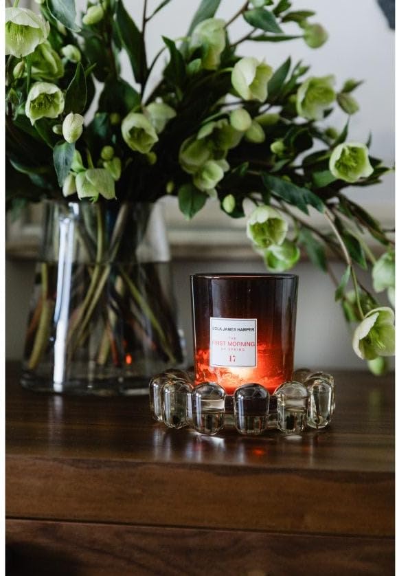 Original Bubble Candle Dish Small by Alice Lane – Smoky Glass Decorative Candle Holder for Home Decor, Small Candles & Diffusers