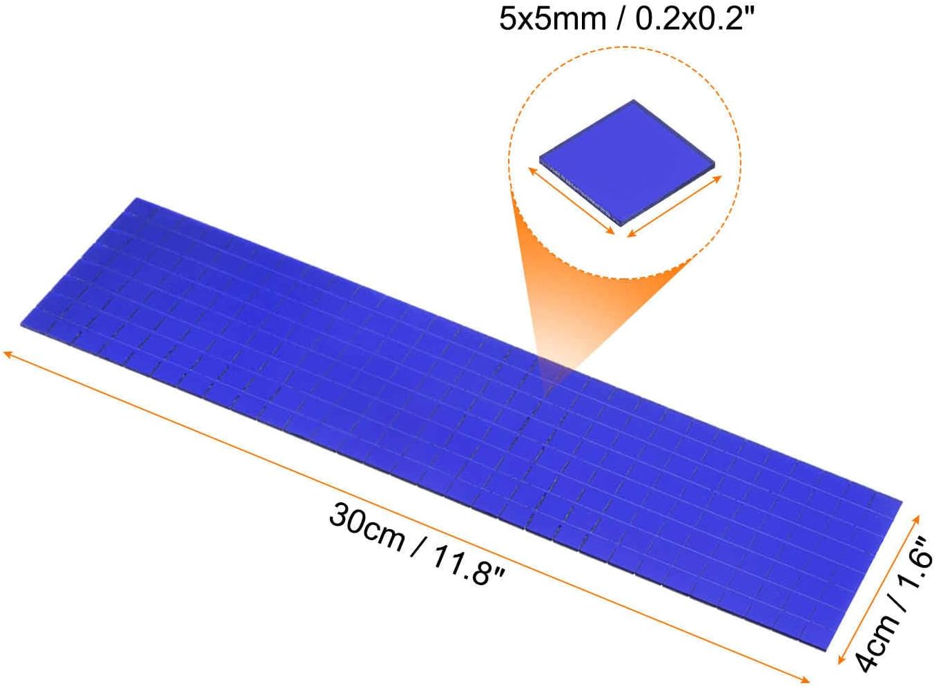 HARFINGTON 10 Sheet 4800 Pieces Self Adhesive Mirror Mosaic Tiles 5x5mm Small Square Mirror Tiles Sticker Disco Ball Stickers Mini Glass Tiles for DIY Craft Party Home Decoration, Blue