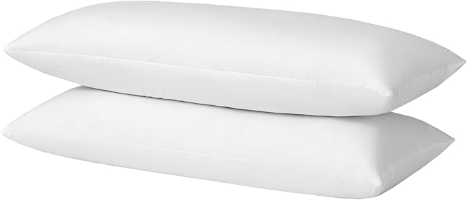 basic home Hotel-Style Goose Feather Body Pillow Insert for Sofa & Bed - 100% Odorless & Plump Cushion Filler - 233TC Cotton with Inner Liner to Prevent Poking (14x36 Inch)
