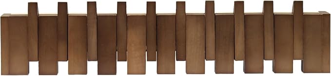 26.8" Wooden Piano Key Coat Rack Wall Mounted, 10 Hooks Natural Walnut Wall Coat Rack, Wall Mounted Coat Rack for Hanging Coats/Hats/Keys/Towels/Bags