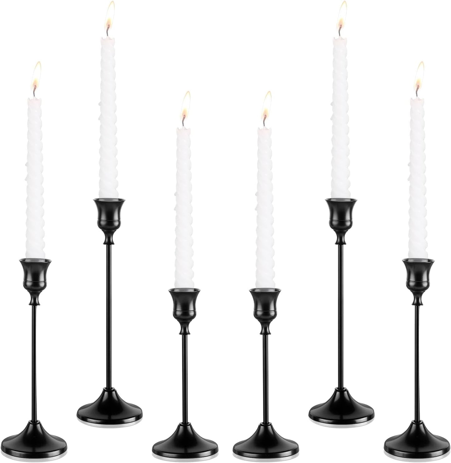 Candlestick Holders, 6PCS Metal Taper Candle Holder, Black Candle Holders for Candlesticks, Candle Holder for Halloween Decorations