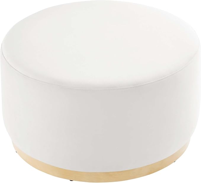 Modway Large 29" Round Performance Velvet Upholstered Upholstered Ottoman