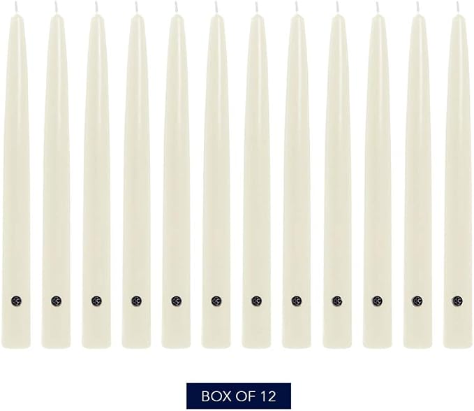 Colonial Candle Unscented Taper Candle, Handipt Collection, Ivory, 6 in, Pack of 12 - Up to 4 Hours Burn
