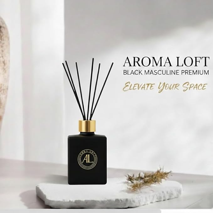 Black Reed Diffusers for Home | Premium Fragrance Diffuser | Reed Diffuser Sticks in Oil Set with Cashmere Vanilla Scent | Smell Good Stuff | Long-Lasting Oil for Bathroom & Office (5 oz)