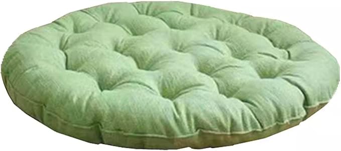 Large Linen Floor Cushions,Round Futon Pillows Japanese Style Tufted Floor Pillows Meditation Cushions for Seating On Pad for Yoga Sofa Balcony(Size:26x26inch,Color:Light Green)