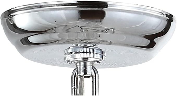 JONATHAN Y 12" Chrome Lantern Pendant Light, 1-Light Pagoda Style Metal Cage Farmhouse Hanging Ceiling Fixture for Kitchen Island, LED Bulb Included (JYL7436C)