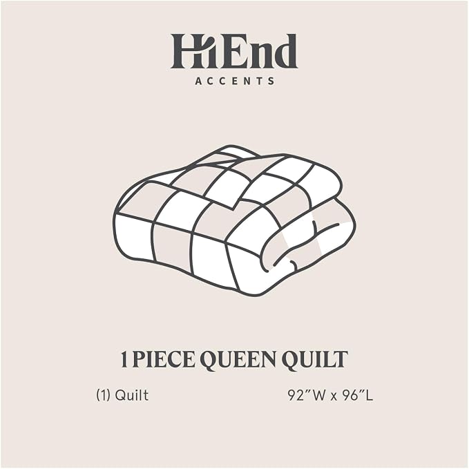 HiEnd Accents Stonewashed Cotton Velvet Quilt, Queen Size, Navy Solid Color, Classic Traditional Rustic Style Luxury Bedding, Soft Lightweight Bed Cover