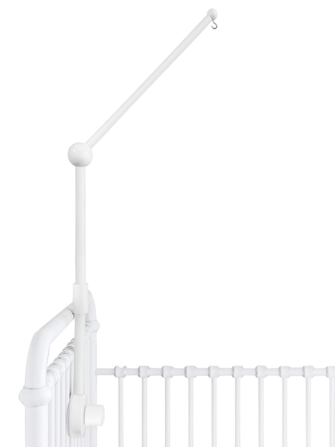 Baby Crib Mobile Arm Wooden Holder - Baby Mobile Hanger for Crib (31 inch, 100% Natural Beech Wood) Strong Anti Slip - Nursery Decor & Gift Accessories (White)