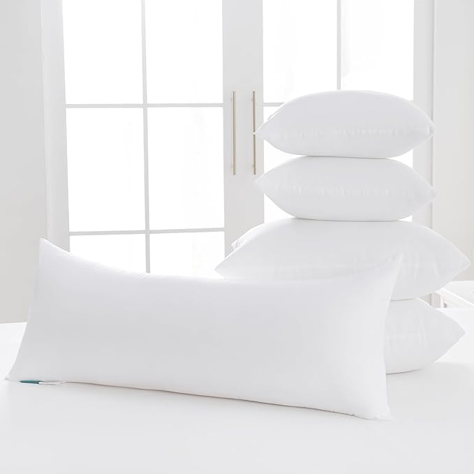 Oubonun 14 x 36 Throw Pillow Inserts - Soft, Plush & Decorative Down Alternative Pillows for Couch Sofa Bed, Machine Washable - White, Pack of 1