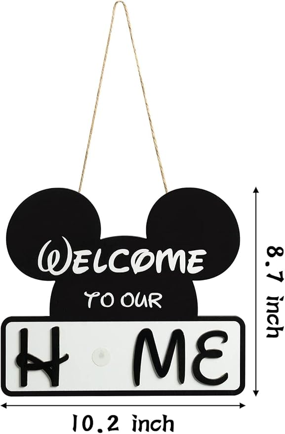 SUPYFD 19Pcs Cute Mouse Interchangeable Seasonal Welcome Door Sign for Front Door Decor, Welcome to Our Home Sign with Interchangeable Holiday Pieces for Farmhouse/Wall/Porch Decor and Housewarming