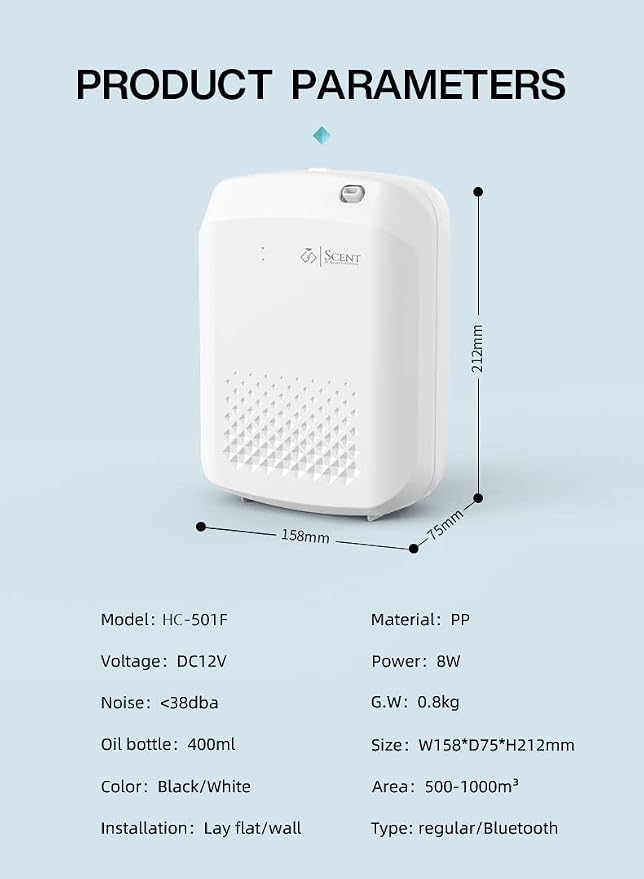 Scent by Aroma Collection Smart Scent Diffuser, Black, 400ml Large Capacity, 360° Air Circulation, Bluetooth Compatible