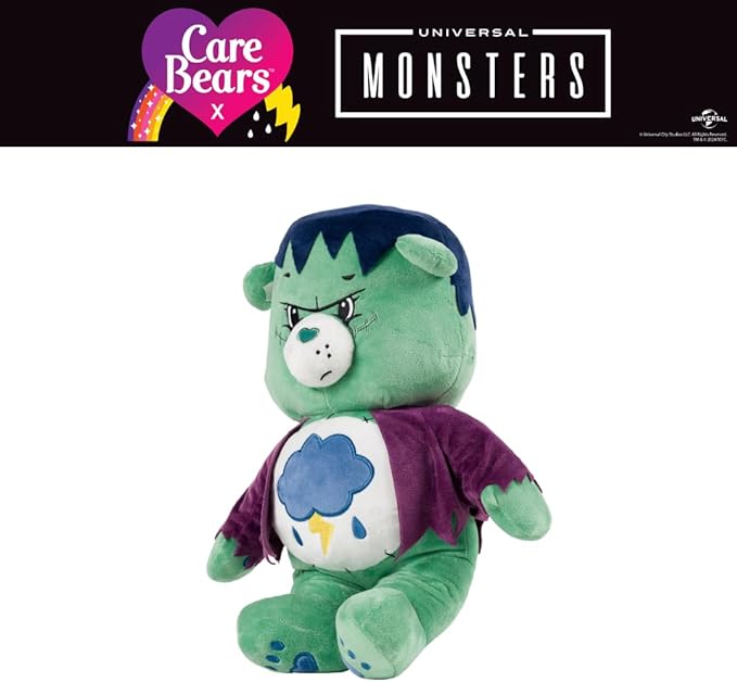 Care Bears x Universal Monsters Grumpy Bear Frankenstein Monsters Halloween Bedding Super Soft Cozy Decorative Cuddle Pillow, (Officially Licensed Product) By Franco Collectibles