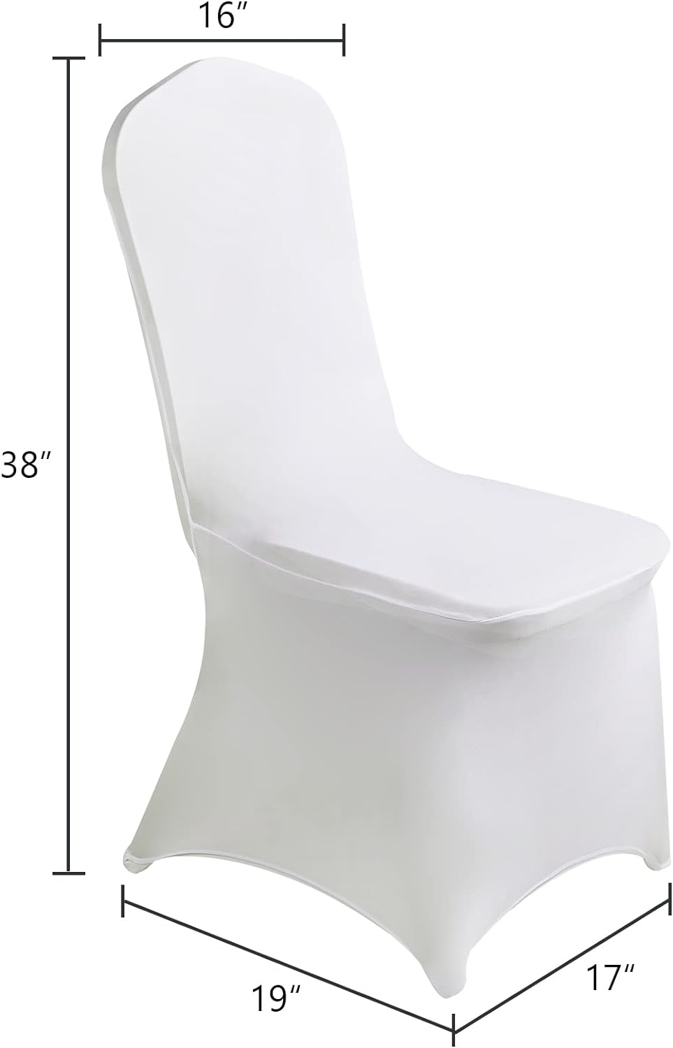 SUPERO Waterproof Spandex Chair Cover 25PCS, Stretch Dining Chair Covers, Polyester Outdoor Chair Covers, Protector Stretch Chair Cover for Party Universal, Banquet, Wedding Event, Hotel(White)