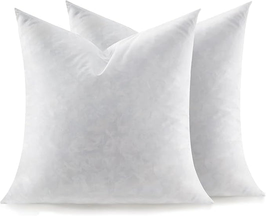 Euro Pillow Inserts Set of 2, Soft Fluffy Square 26 x 26 Inches Decorative Pillow Insert, Feather and Down Filled Throw Pillows