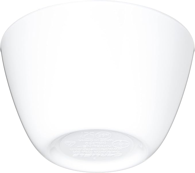 Carlisle FoodService Products Kingline Reusable Plastic Bowl Soup Cup for Home and Restaurant, Melamine, 8 Ounces, White, (Pack of 48)