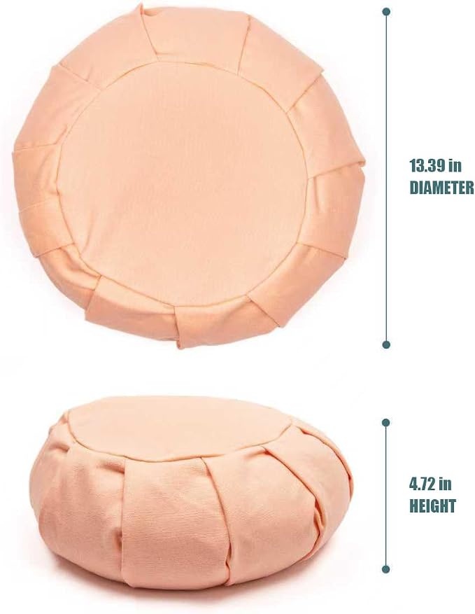Myga Zafu Yoga Meditation Cushion with Washable Cover - Floor Cushion Pillow with Natural Buckwheat Filling - Soft Round Cotton Design for Meditating or Pranayama Exercises