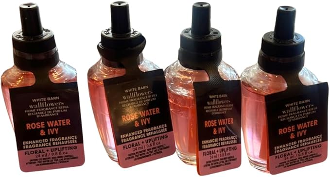 Bath & Body Works ROSE WATER & IVY Wallflowers Fragrance Refill 4-pack, 0.8 fl oz each