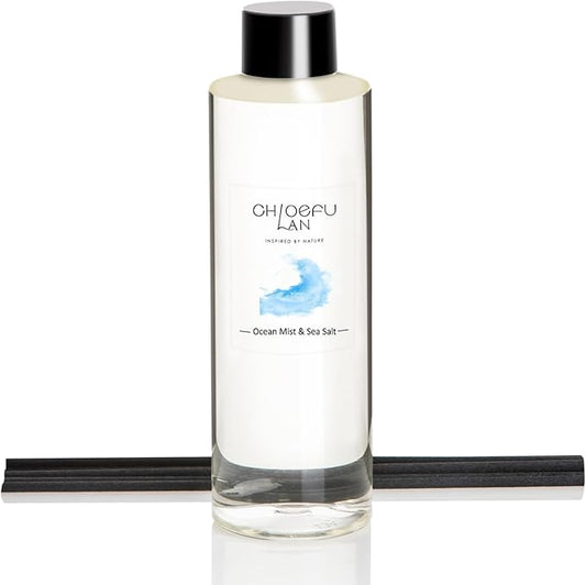 Chloefu LAN Ocean Mist & Sea Salt Scented Oil Diffuser Refill 6.76 fl oz Natural Scented Oil - Best for Aromatherapy, SPA and Home, 0% Alcohol, Fresh and Invigorating