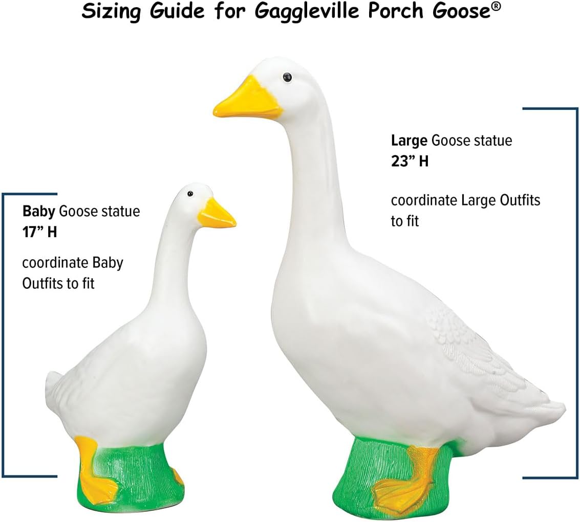 Fox Valley Traders Gaggleville Porch Goose Baby Statue – Charming 17" Outdoor Decorative Figurine for Garden, Patio, or Entryway Accent