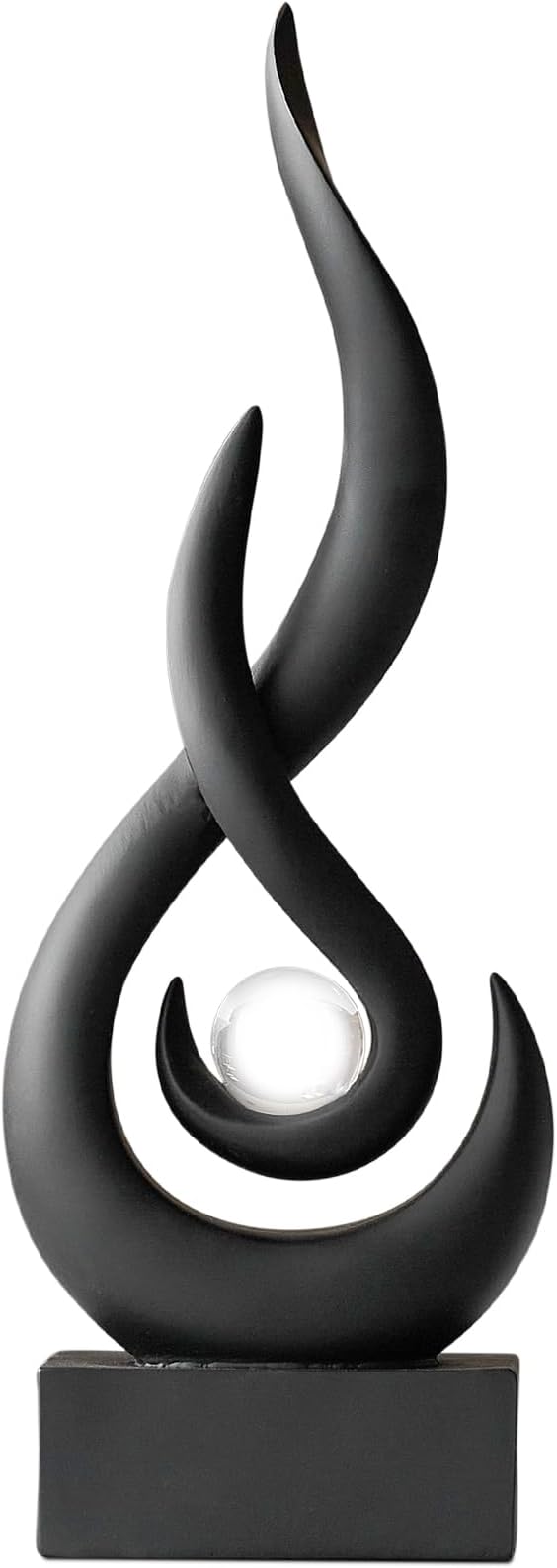 Modern Abstract Art Table Decoration,Resin Flame Statue Modern Black Centerpiece Ornaments for Living Room Great Gift Idea Home Decor,Collectibles