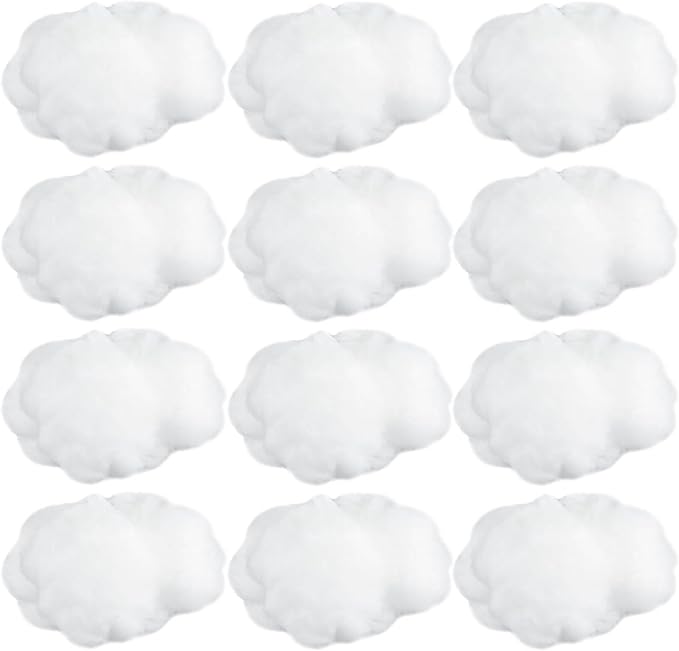 Jetec 12 Pieces Artificial Cloud Props Imitation 3D Cloud Shape Hanging Decorations Room DIY Decorative Hanging Ornament for Wedding Party Stage Show Decor (Large Size)