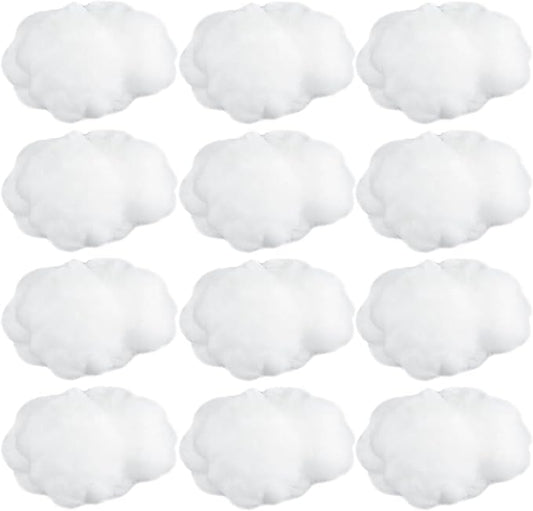 Jetec 12 Pieces Artificial Cloud Props Imitation 3D Cloud Shape Hanging Decorations Room DIY Decorative Hanging Ornament for Wedding Party Stage Show Decor (Large Size)