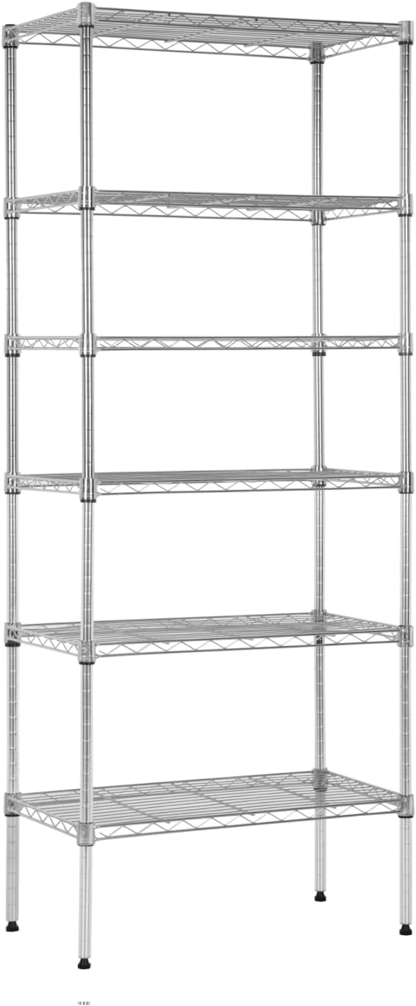 PayLessHere | 6-Tier Wire Shelf | 23"x13"x59" | Chrome | Adjustable Racks | Heavy-Duty Storage Shelves, Holds Upto 1500 lbs | Rust-Resistant, No-Tool Assembly | for Home, Garage Shelving