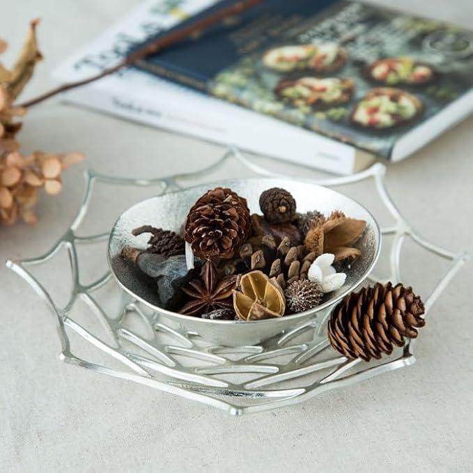 NOUSAKU Foldable Basket - Dahlia - Φ 8.4 inches, made with tin, Japanese traditional craft