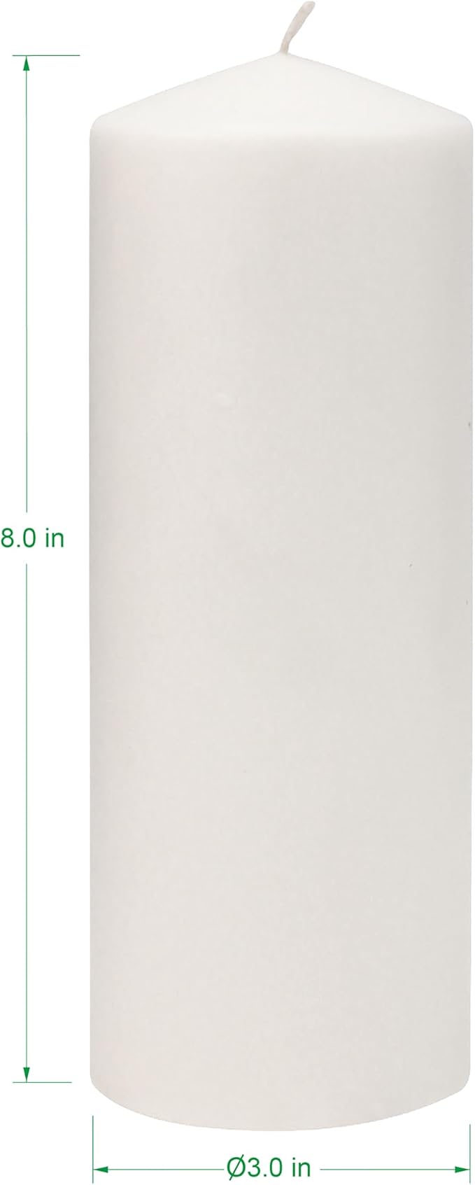 Stonebriar Tall 3 x 8 Inch 80 Hour Long Burning Unscented White Wax Pillar Candles, 3 Count (Pack of 2)