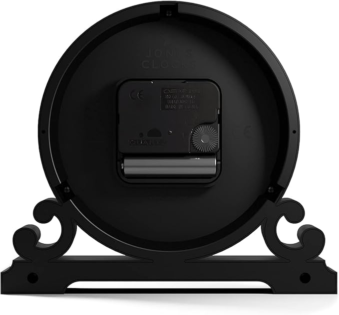 JONES CLOCKS® Saloon Mantel Clock | Small Traditional Double Scroll Design | Green | Contemporary Classic Style for Desk, Table, Shelf or Bedside