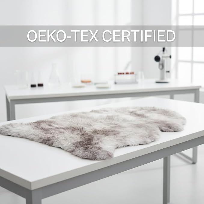 Super Area Rugs Premium Genuine Sheepskin Rug 2' x 3' Long Fur Soft & Natural Chair/Seat Cover Accent Rug, Wolf Tip Brown, Single Pelt