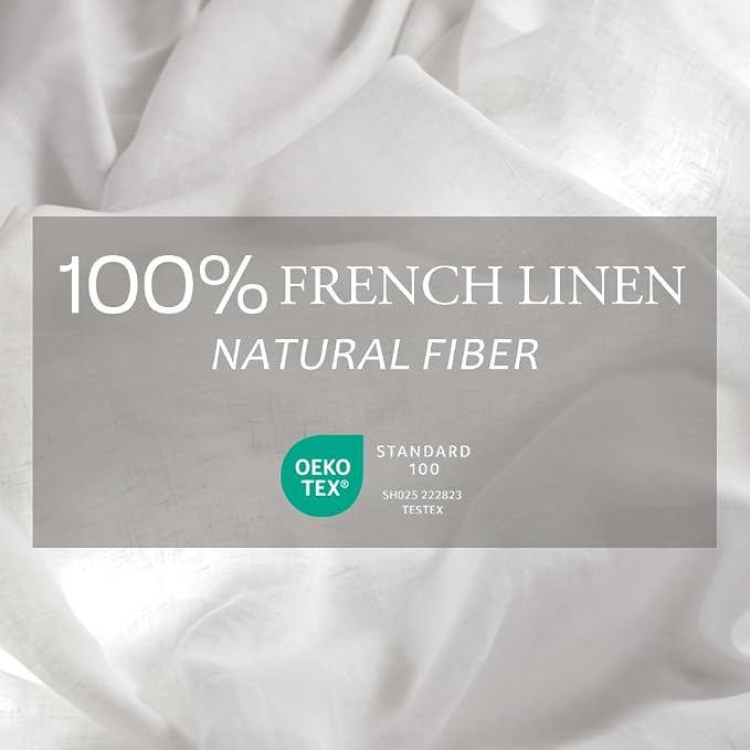 DAPU 100% Linen Euro Shams 26x26 Inches Euro Shams (Pack of 2) with Envelope Closure, Stone Washed Breathable and Cooling (White, Square)