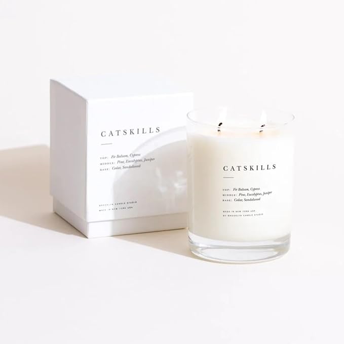 Brooklyn Candle Studio Catskills Classic 2 Wick Candle - Luxury Scented Candle, Vegan Soy Wax, Hand Poured in The USA, 70 Hour Slow Burn Time - 13oz
