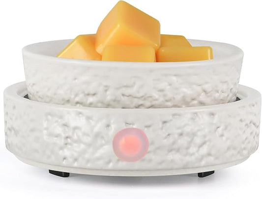 nawaza Ceramic Wax Melt Warmer Fragrance, 3 in1 Electric Candle Wax Warmer, Scented Wax Melt Wax Cubes Melter Fragrance Warmer for Home,Office, Birthday Gifts for Women Mom(White-01)
