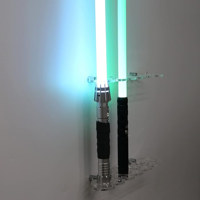 Lightsaber Wall Mount - Stand & Display for Lightsabers & Swords (Transparent, 6 Holes)