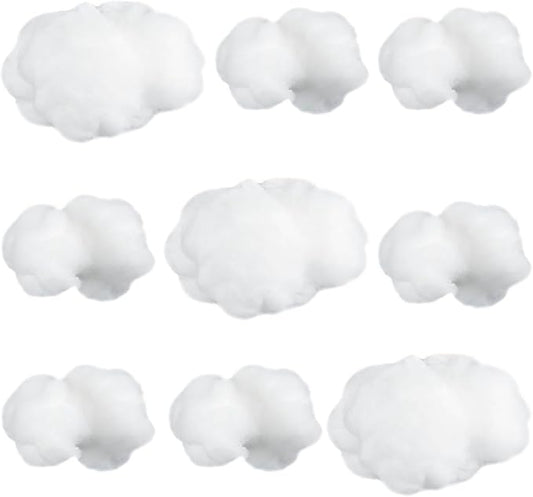 Jetec 9 Pieces Artificial Cloud Props Imitation 3D Cloud Shape Hanging Decorations Room DIY Decorative Hanging Ornament for Wedding Party Stage Show Decor (Small and Medium Size)
