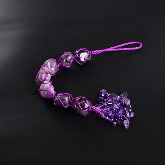 Healing Crystals Home Interior Decoration Car Hanging Ornaments Good Luck Home Window Decoration for Reiki Healing Good Luck Feng Shui (Amethyst)